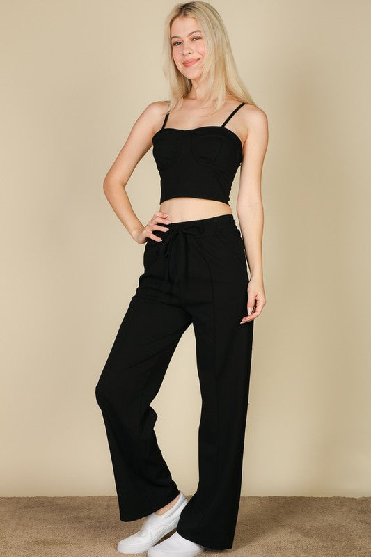 Cami Top & Slant Straight Pants