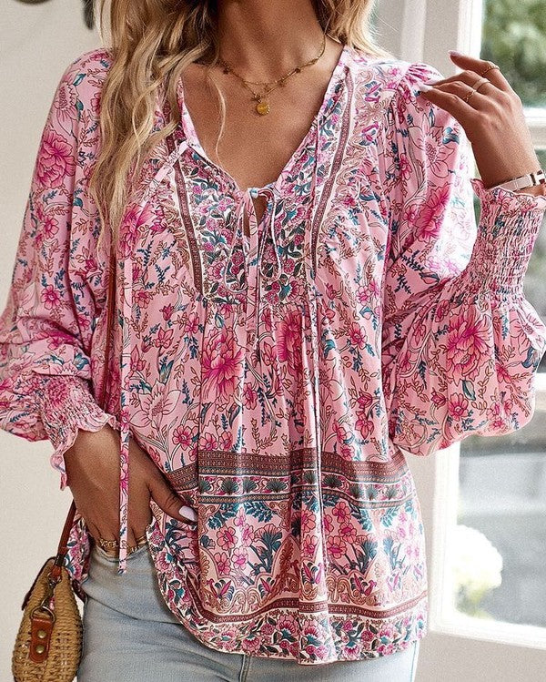 Floral long sleeve blouse