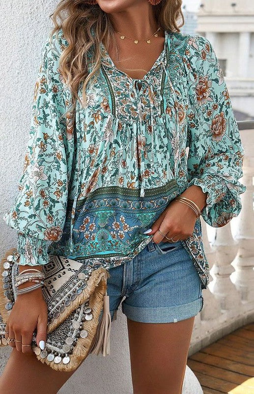 Floral long sleeve blouse