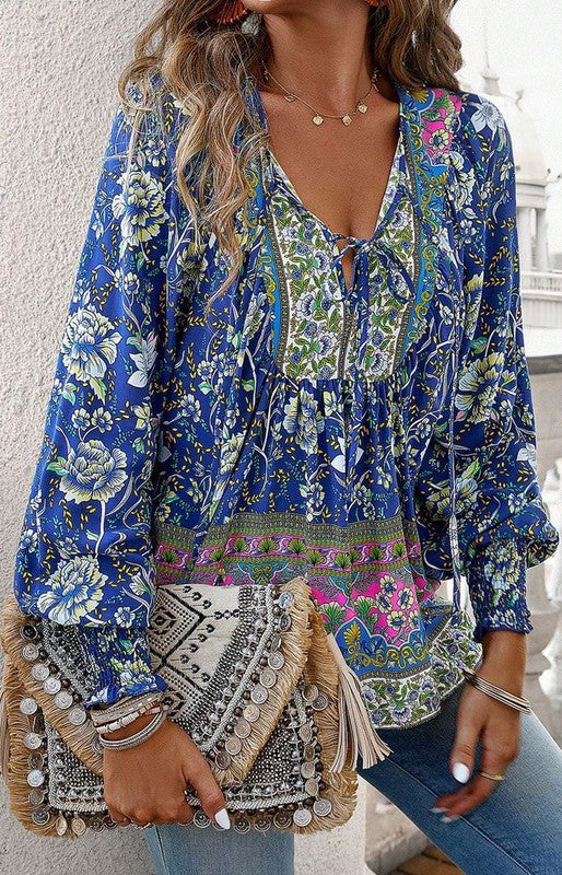 Floral long sleeve blouse