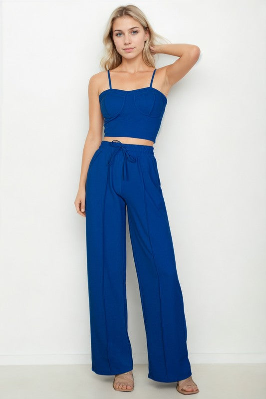 Cami Top & Slant Straight Pants