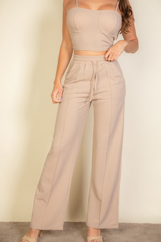 Cami Top & Slant Straight Pants