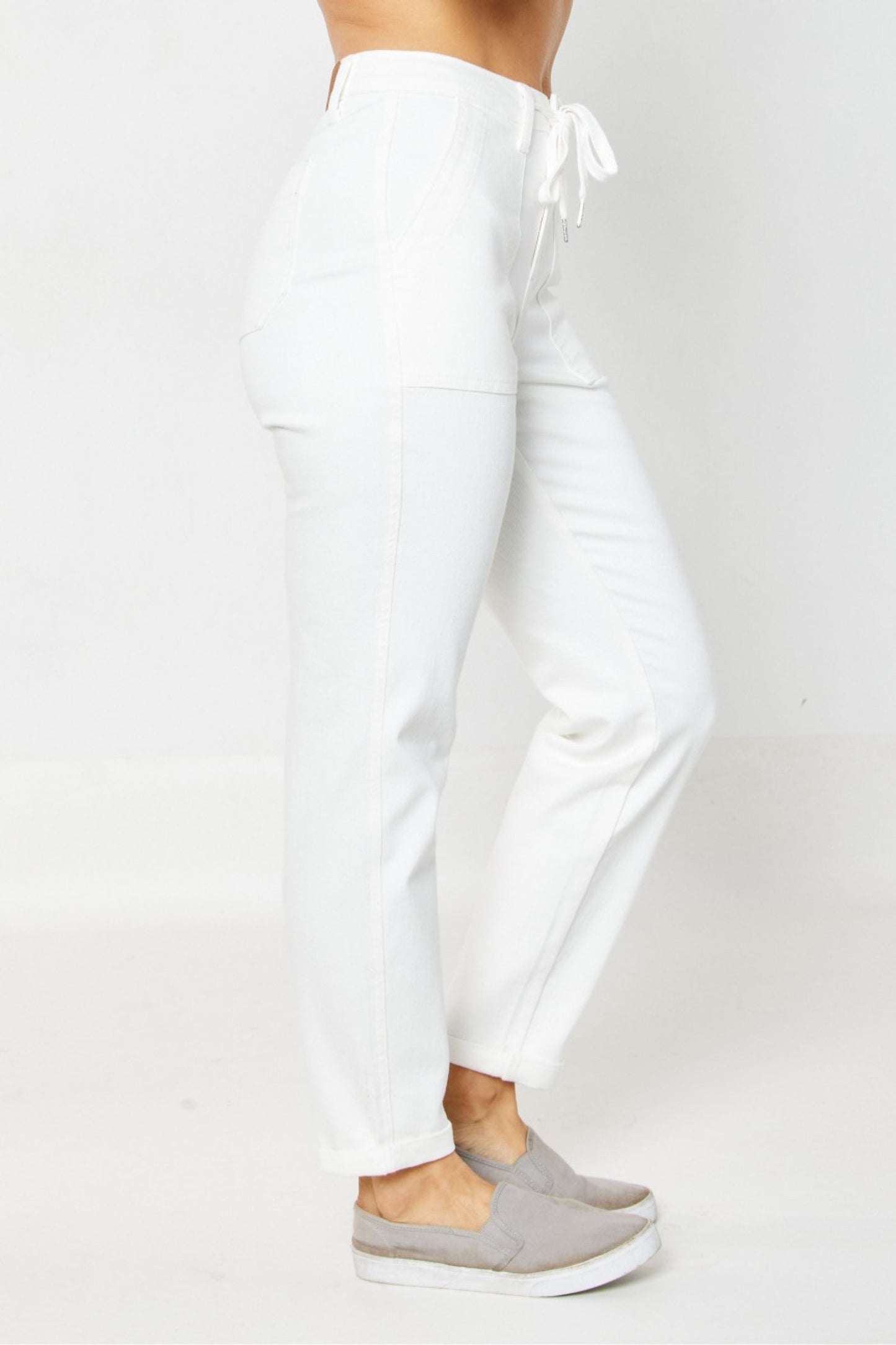 HW White Garment Cuffed Jogger