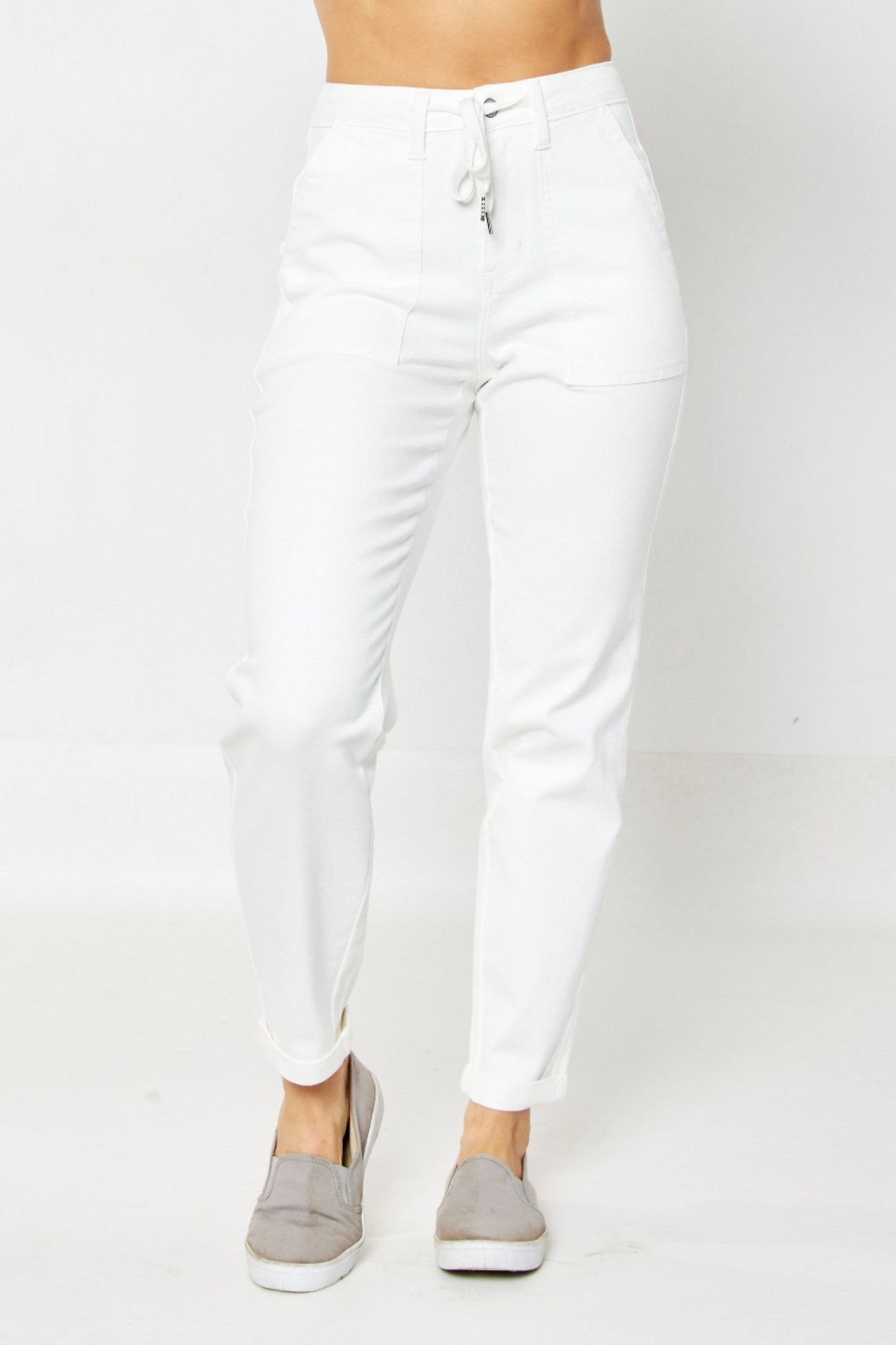 HW White Garment Cuffed Jogger